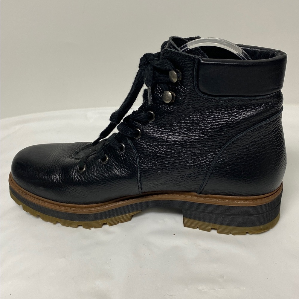 Avellini Black Leather Lace-Up Boots Ankle Black Womens Size 9 - Picture 3 of 5